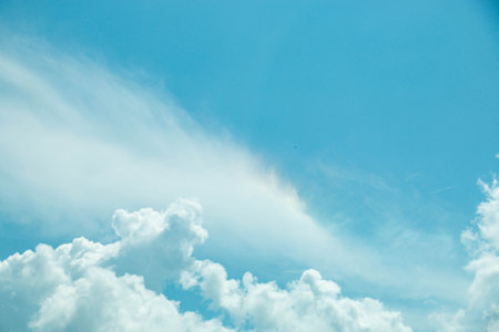 Soft Clouds in a Blue Skyの写真素材