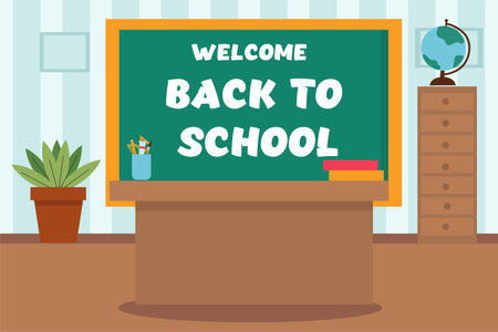 The interior of the school office. The concept of returning to school. vector illustration.のイラスト素材