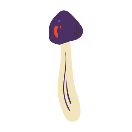 Mushroom. Vector illustration with doodles on the theme of cozy autumn.A cute element for greeting cards, posters, stickers and seasonal design. isolated on a white backgroundのイラスト素材