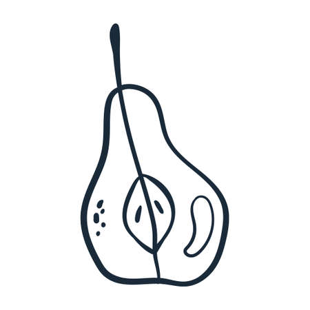 Pearl line art. Vector illustration with doodles on the theme of cozy autumn.A cute element for greeting cards, posters, stickers and seasonal design. isolated on a white background.のイラスト素材