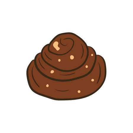 Cinnabon. Vector illustration with scribbles on the theme of cozy autumn. Cute element for greeting cards, posters, stickers and seasonal design.のイラスト素材