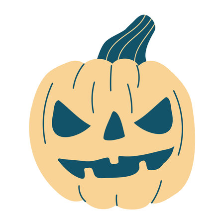 Pumpkin Halloween. Orange pumpkins for your design for the holiday. Happy Halloween Vector cartoon illustration isolated on the white backgroundのイラスト素材
