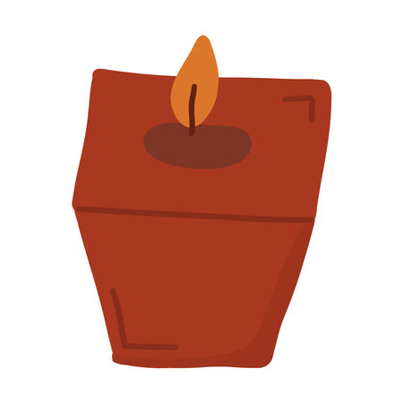 Decorative candle, burning aroma candle. A single vector illustration for a spa salon.のイラスト素材