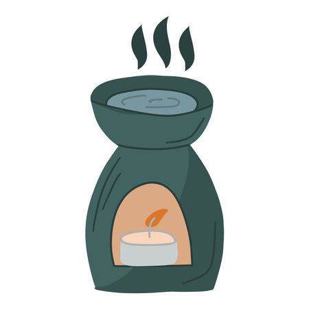 Aroma lamp, spa treatment, aromatherapy, oils.The only vector illustration for a spa salon.のイラスト素材