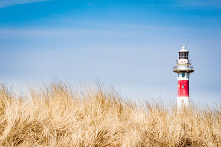 A beautiful lighthouse at the Belgian coast.の写真素材