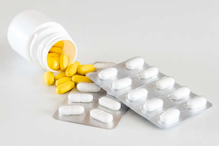 Pharmaceutical drugs or pills produced by the pharmaceutical industry.