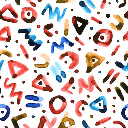 Hand drawn seamless pattern, Abstract watercolor background, Trendy repeatの写真素材