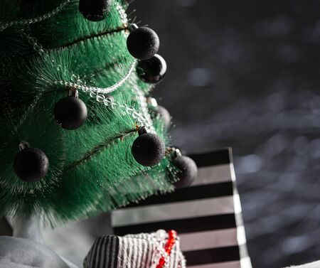 Stylish Christmas gifts under the christmas treeの写真素材
