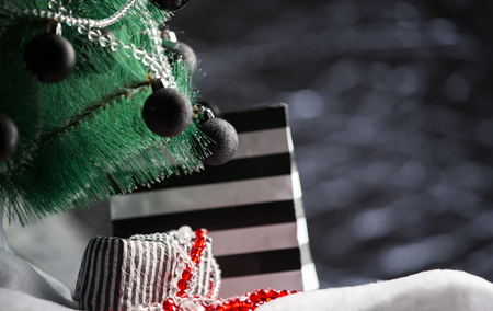 Stylish Christmas gifts under the christmas treeの写真素材