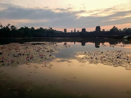 Angkor Wat temple tourism visitの写真素材