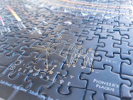 pieces of a complete puzzle jigsaw of the universe and the galaxiesの写真素材