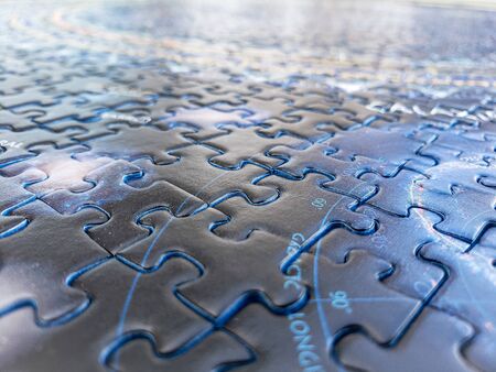 pieces of a complete puzzle jigsaw of the universe and the galaxiesの写真素材
