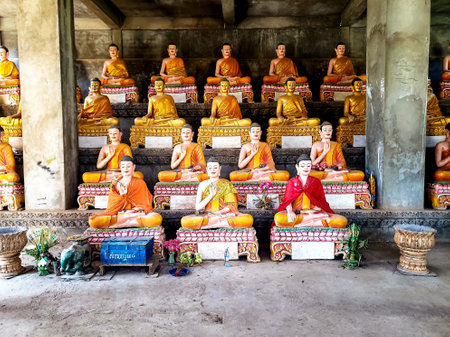 Battambang, Cambodia, January 02, 2020: Ek Phnom pagoda temple