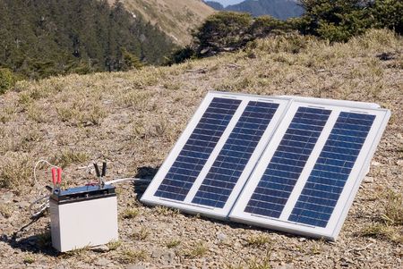 It is the solar energy in outdoors.の写真素材