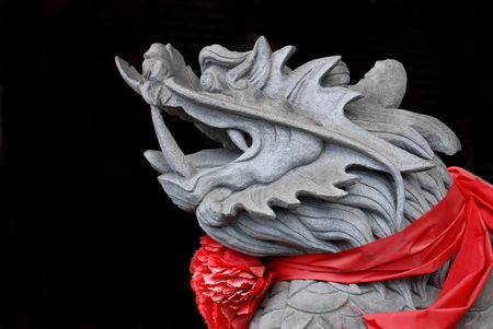 A Chinese unicorn with black background. の写真素材