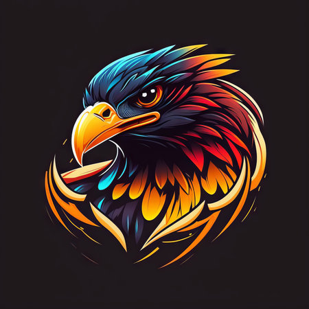 eagle head mascot logo design vector with modern illustration concept style for badge, emblem and t-shirt printing.の素材