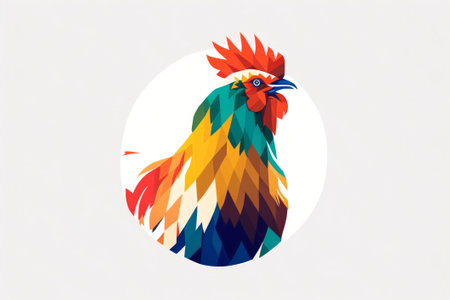 Colorful roosters on white background. Vector illustration of a roost.の素材