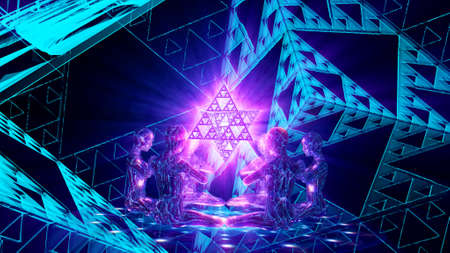 3d illustration prayer of the angels of the sacred world