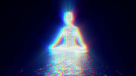 powerful radiation energy of a meditating person