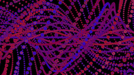 3D illustration sound vibrations twist into a spiralの写真素材