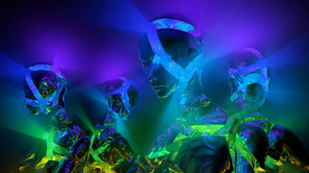 3d illustration. chakra system of human energy fieldsの写真素材