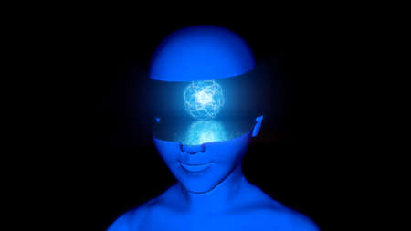 3D illustration. a symbolic representation of enlightened consciousness in the form of a luminous...