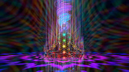 3D illustration. harmony of demiurge meditationの写真素材