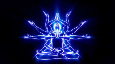 3D illustration. harmony of demiurge meditationの写真素材