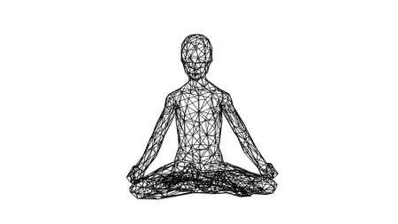 3D illustration energy channels inside a personの写真素材