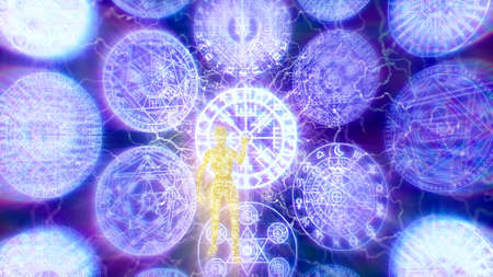 illustration lucid dream of an occultistの写真素材