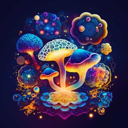 illustration the development of nature according to the laws of sacred geometryの写真素材