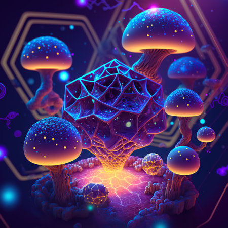 illustration the development of nature according to the laws of sacred geometryの写真素材