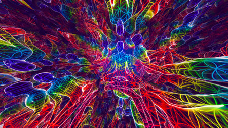 abstract fractal background a computer-generated 2D illustration, textureの写真素材