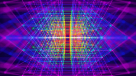 Abstract 3d rendering of chaotic colorful geometric structure. Futuristic background.