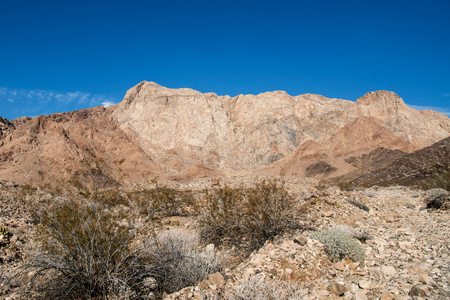 Dramatic View of Marble Mountains in Southern California along Route 66 and Interstate 40の写真素材