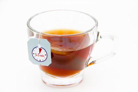 Cup of tea on a white background の写真素材