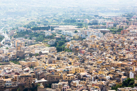Rural city seen from a distanceの写真素材