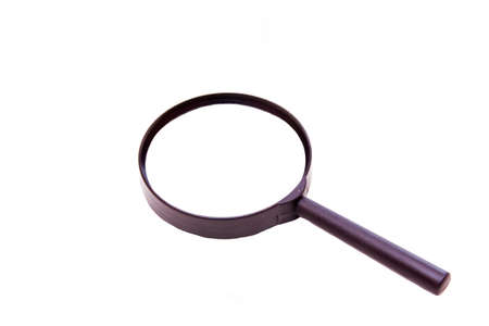 A magnifying glass on a white backgroundの写真素材