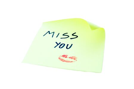 miss you written on a white backgroundの写真素材