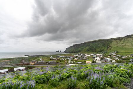 Beautiful view of small village in icelandの写真素材