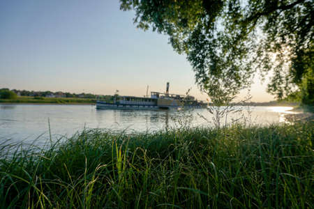 Paddle steamer, paddle steamer, dresden, saxony, germanyのeditorial素材