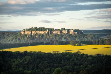 Morning vibes in Saxon switzerland, saxony, germanyの写真素材