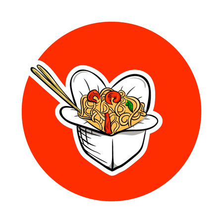 Chinese food box, asian foodのイラスト素材