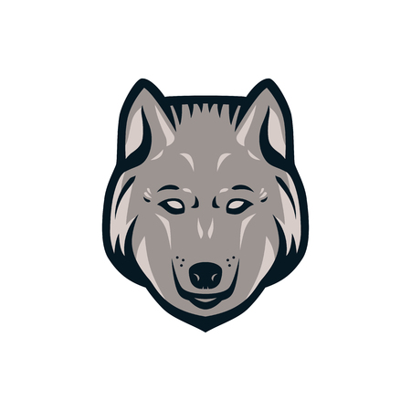 Wolf head . Tree color concept. templateのイラスト素材