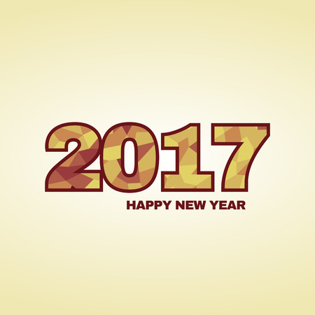 greeting card, happy new year 2017のイラスト素材
