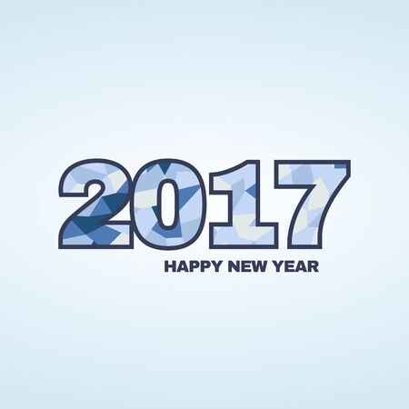 greeting card, happy new year 2017のイラスト素材