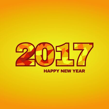 greeting card, happy new year 2017のイラスト素材