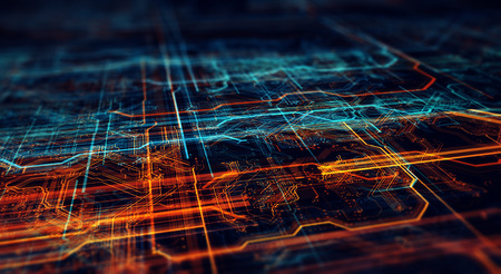 Abstract Background. Depth of field effect and bokeh. 3d illustrationの写真素材
