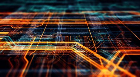 Abstract Background. Depth of field effect and bokeh. 3d illustrationの写真素材