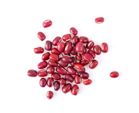 Azuki Bean or Red Bean Seeds Top View on white Background. top viewの写真素材